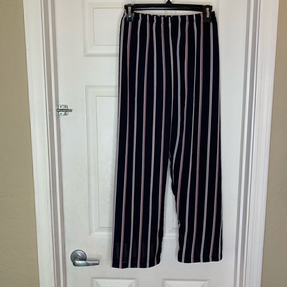 Brandy Melville Black Pants with Red/White Stripes